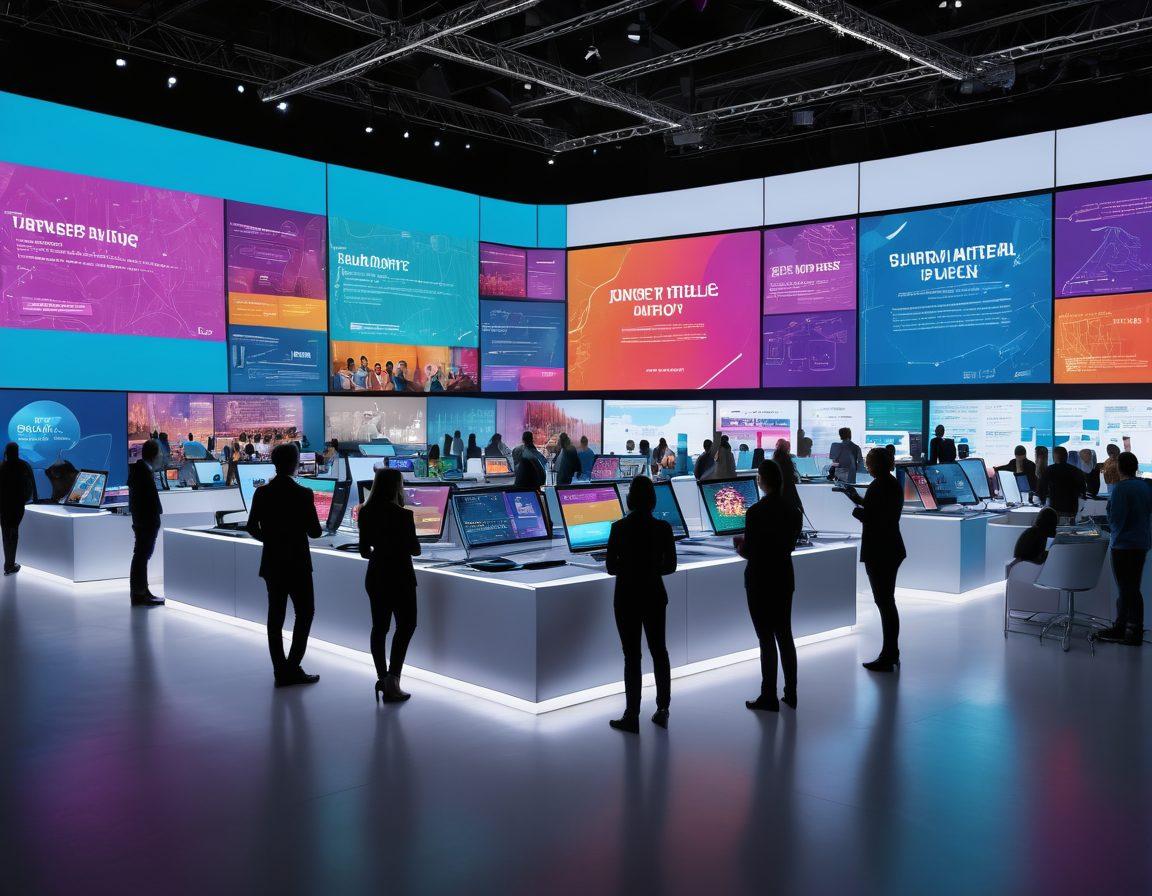 A dynamic scene showcasing a diverse group of event planners collaborating on a digital platform, with vibrant screens filled with ticketing graphics, graphs indicating virtual success, and colorful event setups in the background. Incorporate elements of technology, like laptops and tablets, with a sense of excitement and innovation in the air. The overall vibe should feel modern and energetic. super-realistic. vibrant colors. white background.